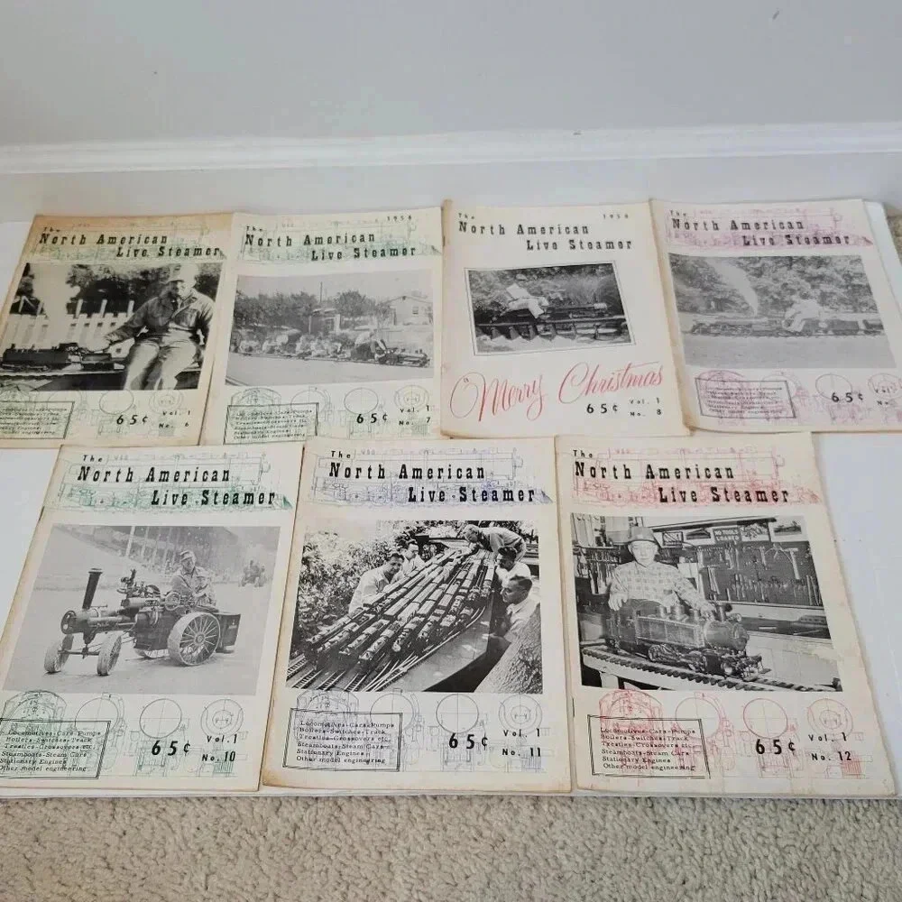 The North American Live Steamer Magazine Lot of 7 1956 Railroad Vintage RARE